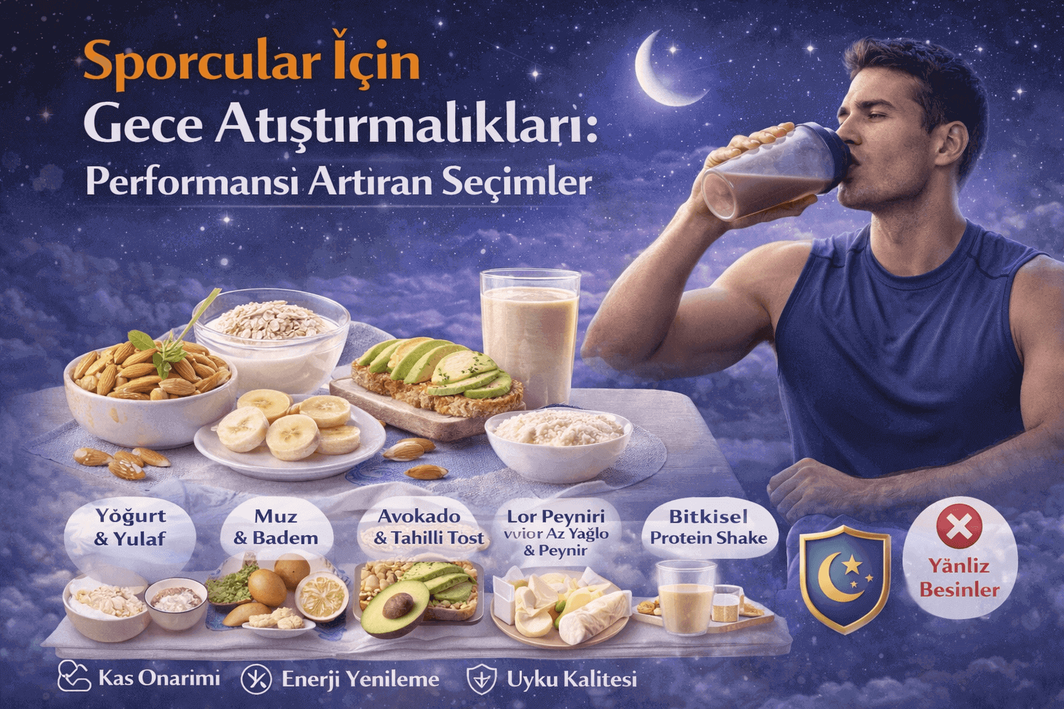 Sporcular İçin Gece Atıştırmalıkları Performansı Artıran Seçimler