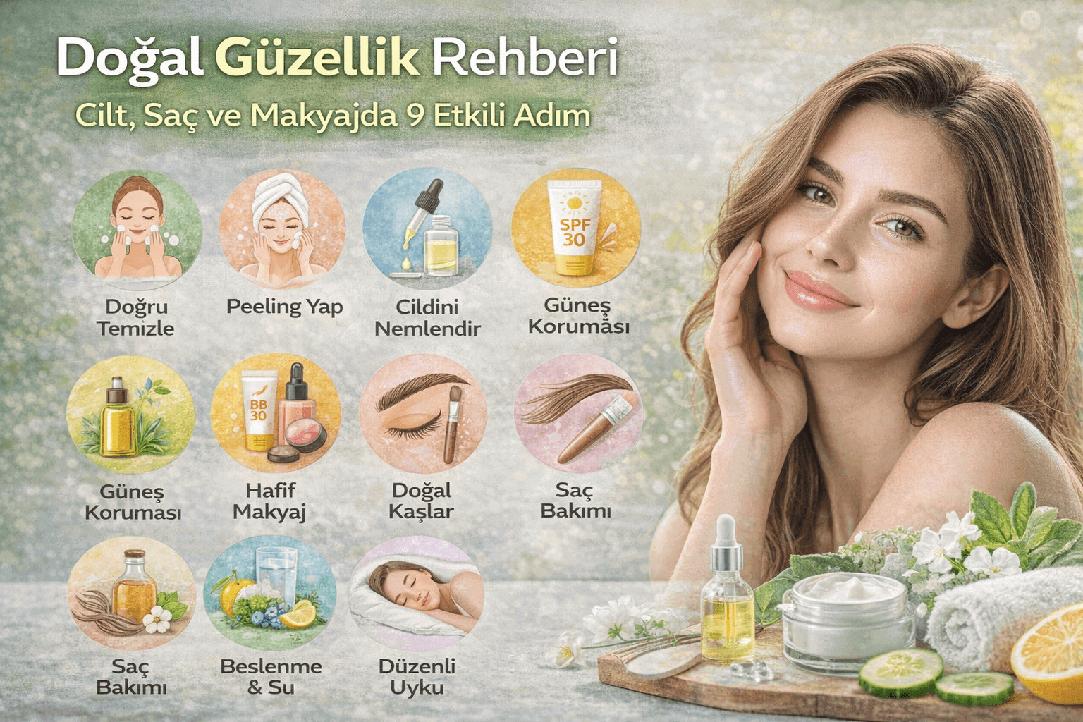 Doğal Güzellik Rehberi Cilt, Saç ve Makyajda 9 Etkili Adım