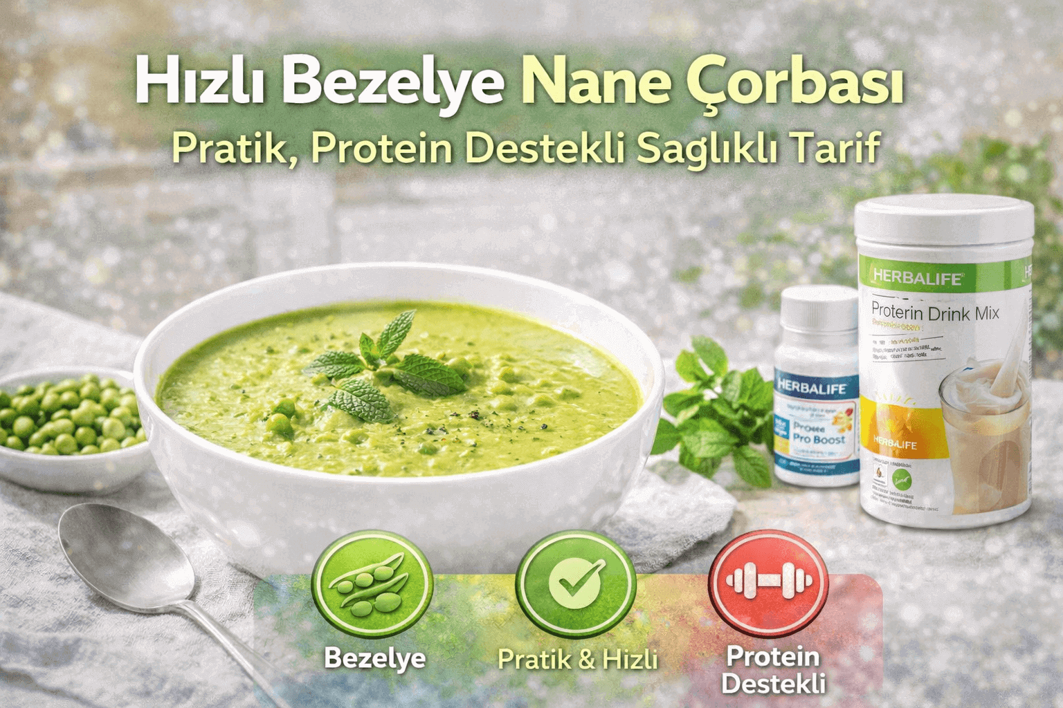 Hızlı Bezelye Nane Çorbası Pratik, Protein Destekli Sağlıklı Tarif