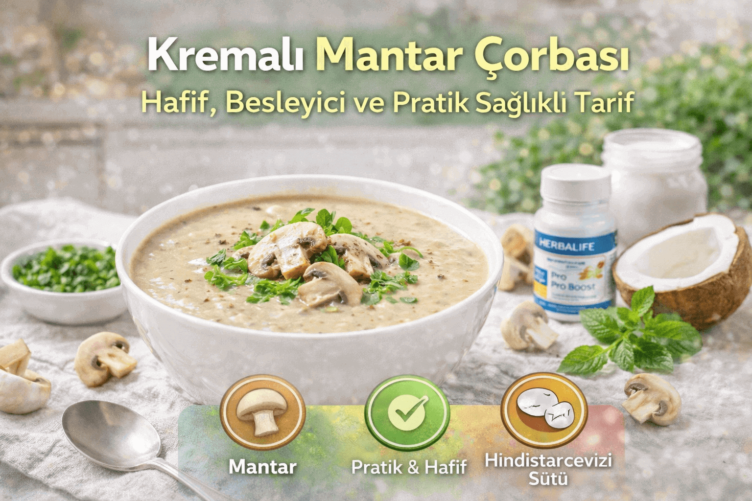 Kremalı Mantar Çorbası Hafif, Besleyici ve Pratik Sağlıklı Tarif