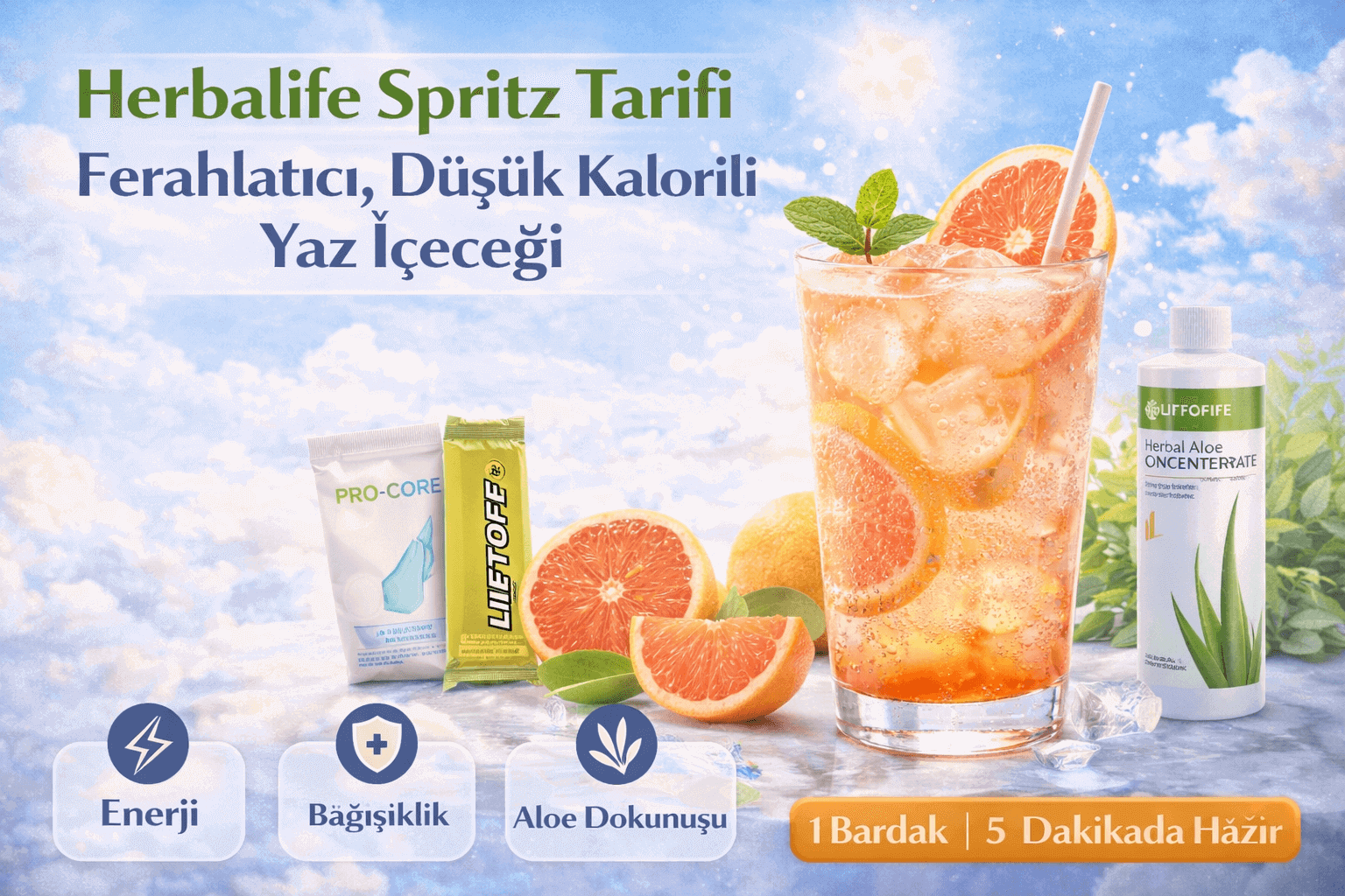 Herbalife Spritz Tarifi | Ferahlatıcı, Düşük Kalorili Yaz İçeceği